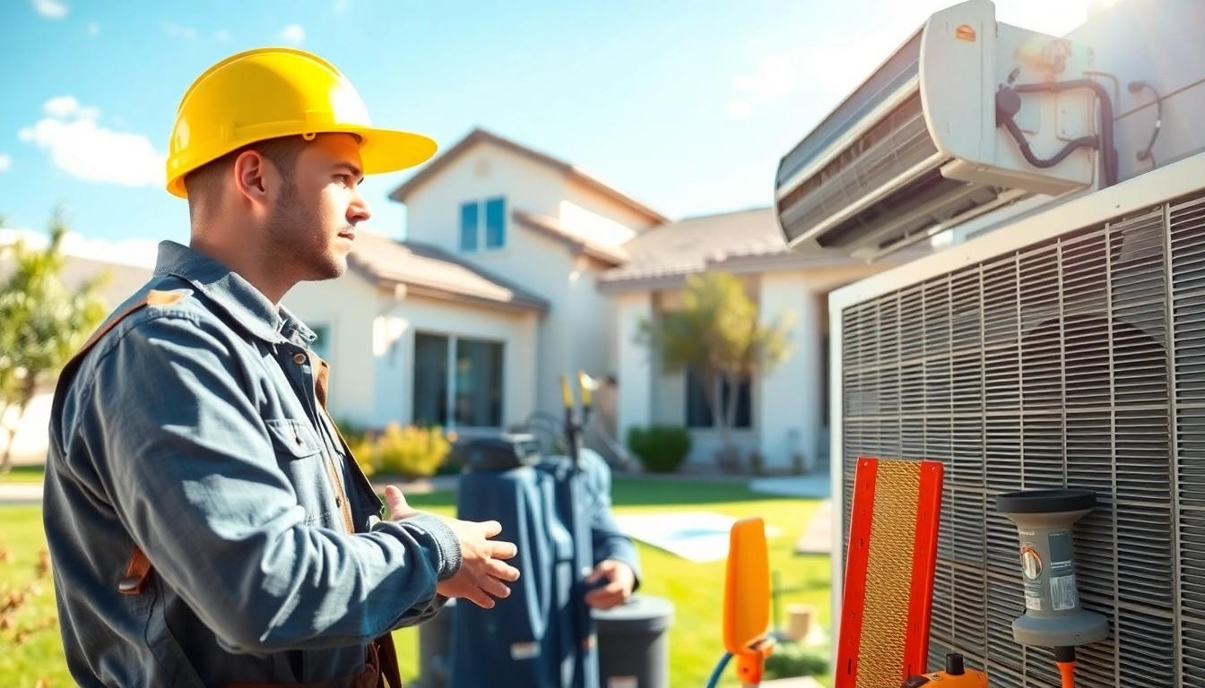 Expert performing ac repair phoenix az in a sunny neighborhood, ensuring comfort and reliability.